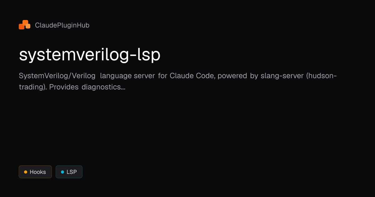systemverilog-lsp - Claude Code Plugin | ClaudePluginHub