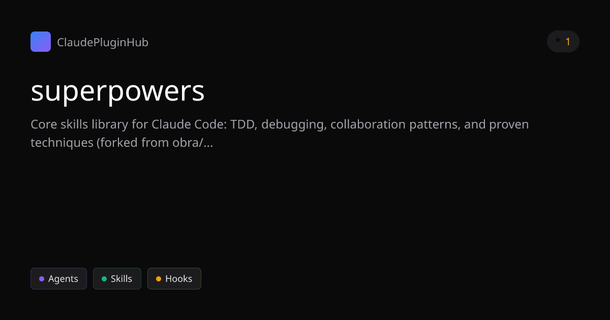 superpowers - Claude Code Plugin | ClaudePluginHub