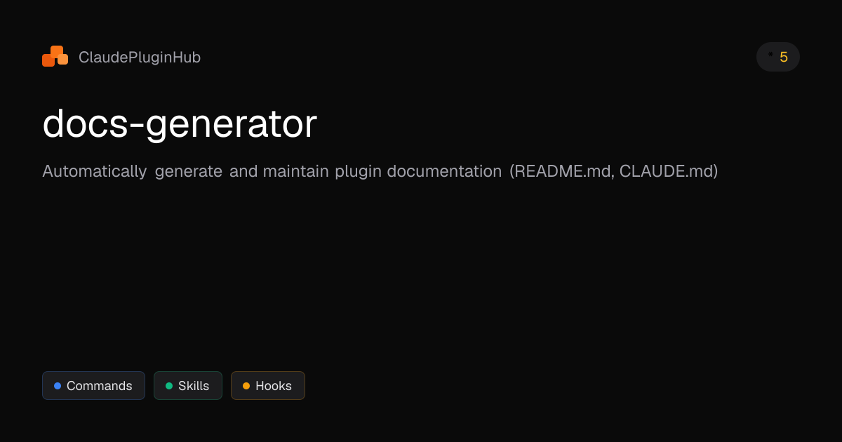 docs-generator - Claude Code Plugin | ClaudePluginHub