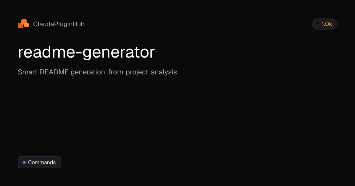 readme-generator - Claude Code Plugin | ClaudePluginHub