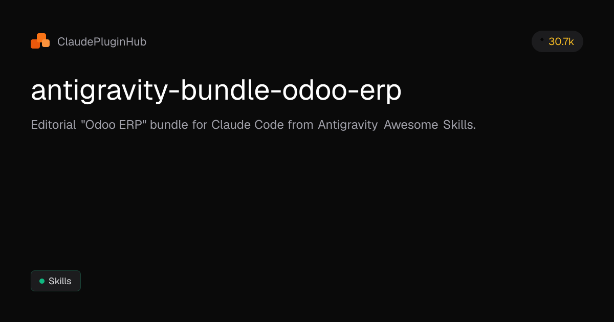 antigravity-bundle-odoo-erp - Claude Code Plugin | ClaudePluginHub